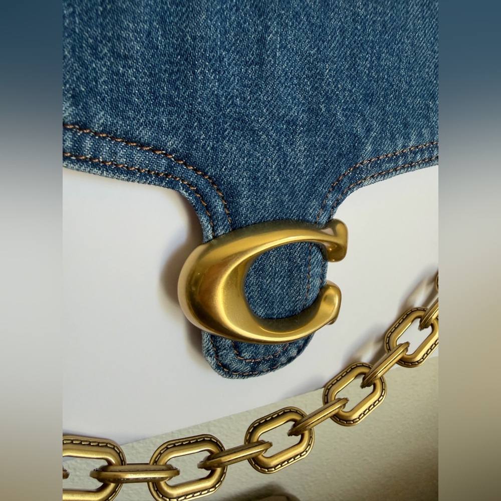 NWT Coach Chain Tabby Shoulder Bag In Denim - Picture 5 of 11